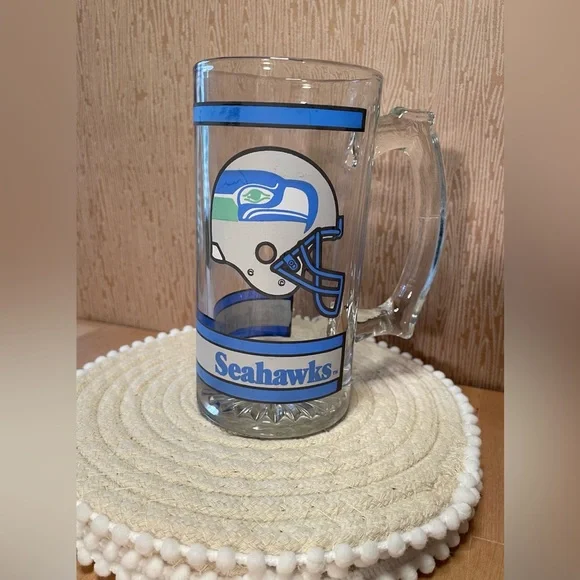Vintage NFL Seattle Seahawks Glass Tankard Mug from Chevron - Picture 2 of 4